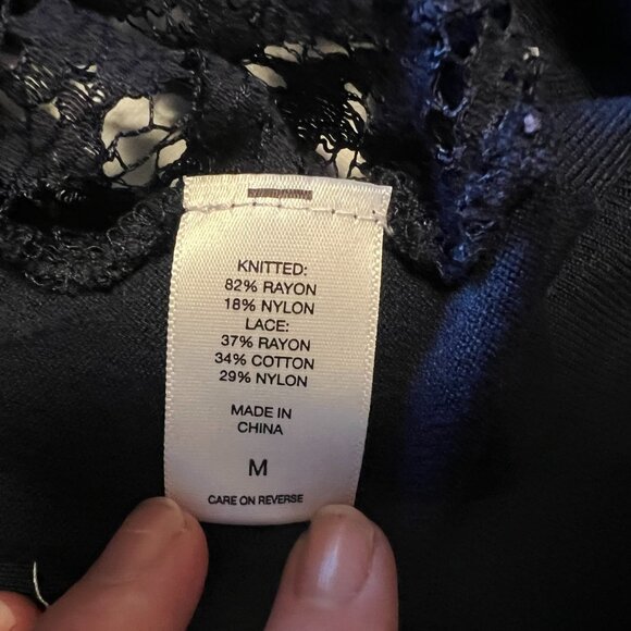 New York & Co Green Lace Cardigan with Tie Waist - Medium - Picture 4 of 5